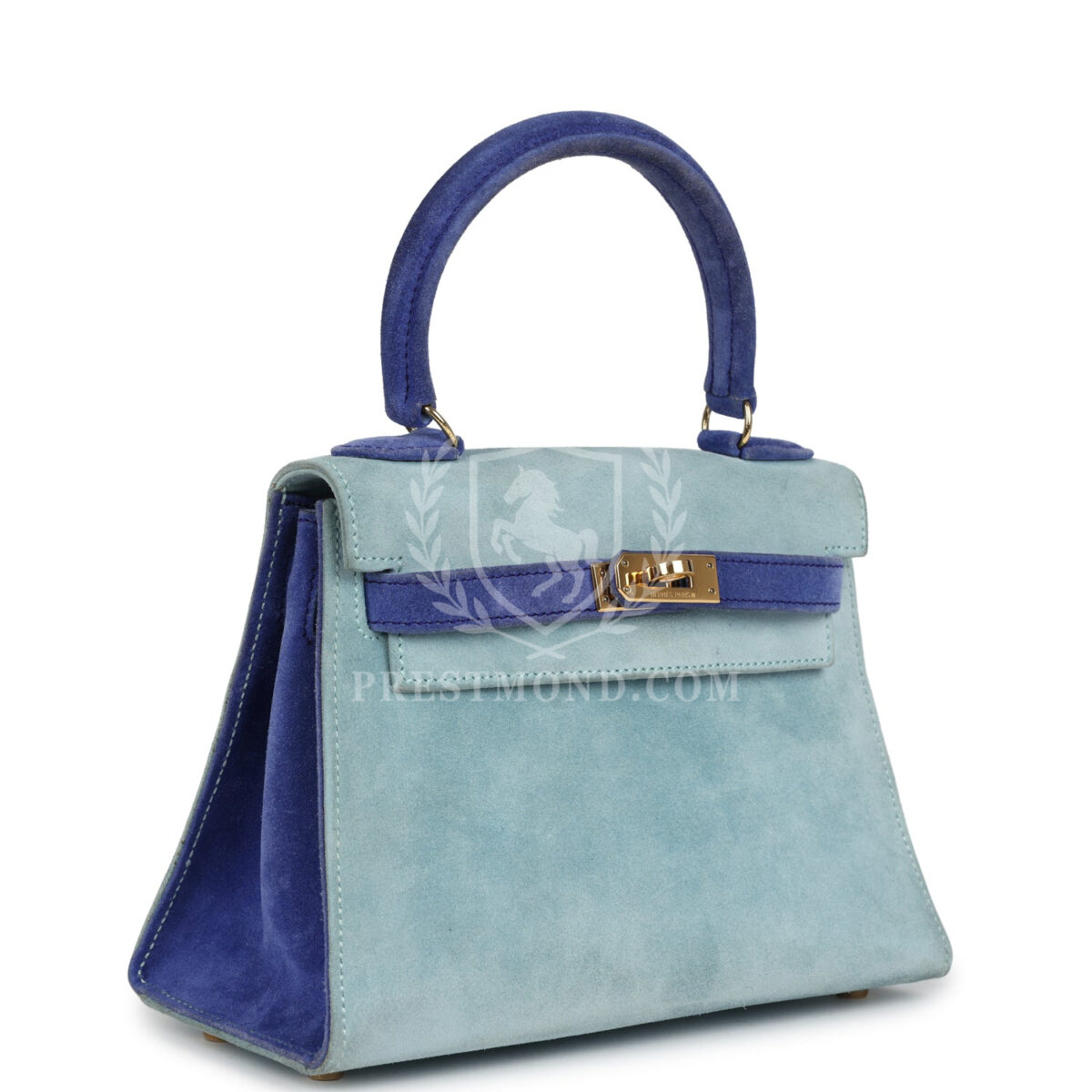 Vintage Hermes Kelly Sellier 20 Bleu Electric and Aqua Doblis GHW — изображение 2