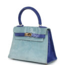 Vintage Hermes Kelly Sellier 20 Bleu Electric and Aqua Doblis GHW