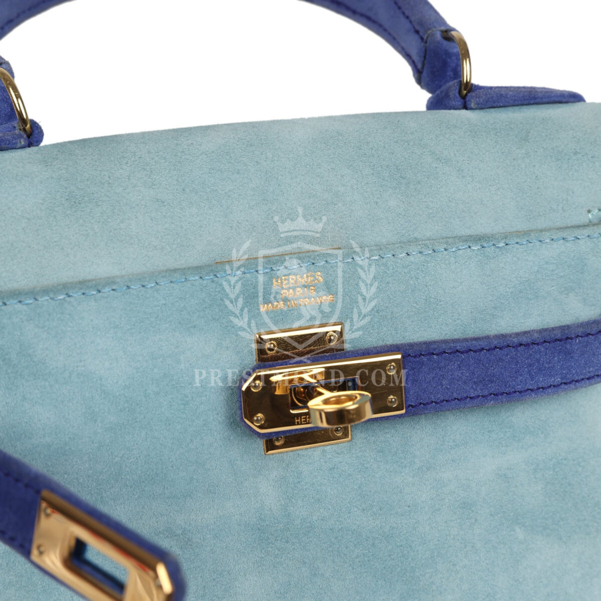 Vintage Hermes Kelly Sellier 20 Bleu Electric and Aqua Doblis GHW — изображение 7