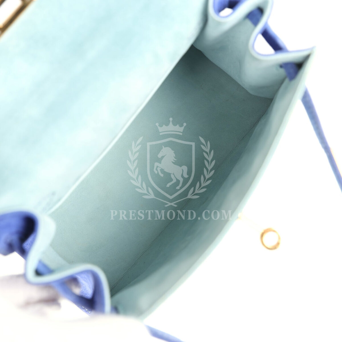 Vintage Hermes Kelly Sellier 20 Bleu Electric and Aqua Doblis GHW — изображение 8