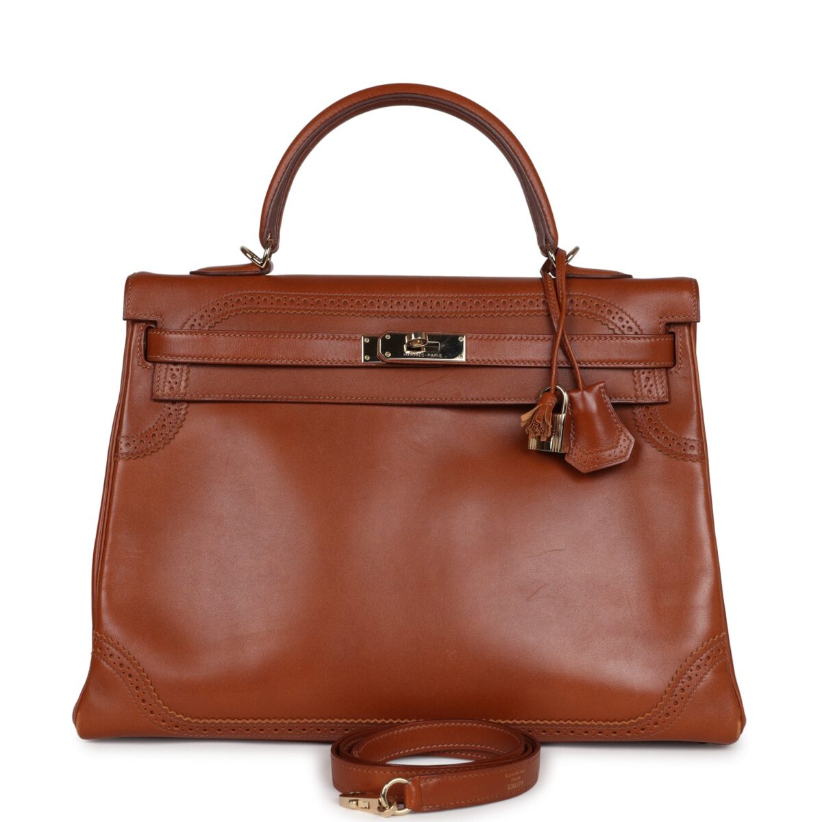 Hermes Ghillies Kelly Retourne 35 Fauve Tadelakt PBHW