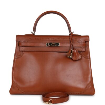 Hermes Ghillies Kelly Retourne 35 Fauve Tadelakt PBHW