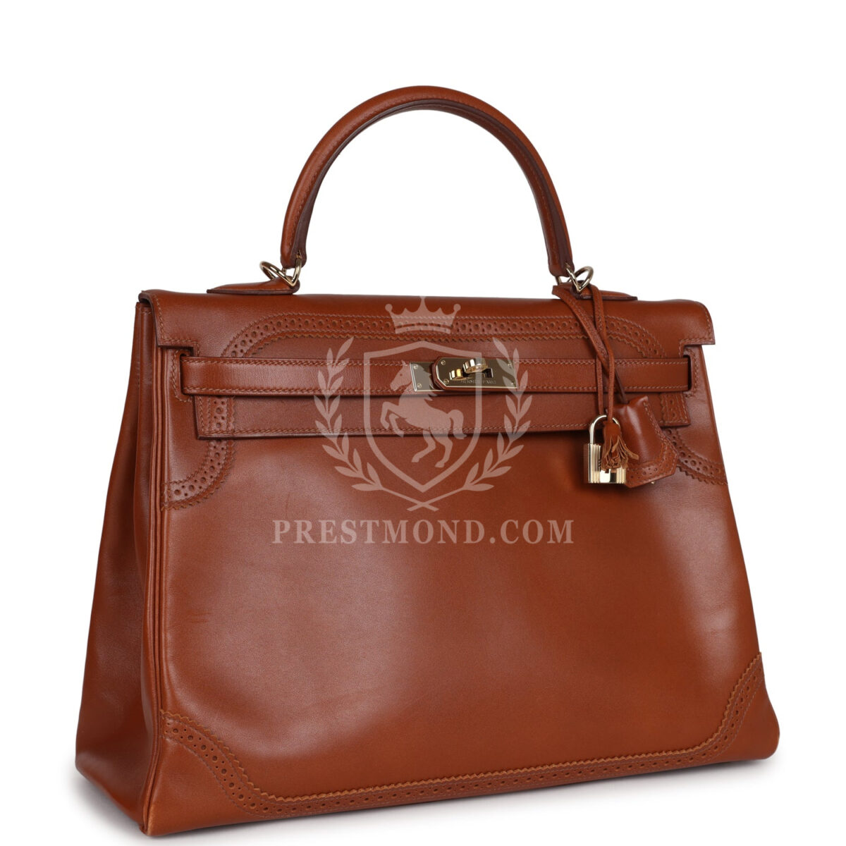 Hermes Ghillies Kelly Retourne 35 Fauve Tadelakt PBHW — изображение 2