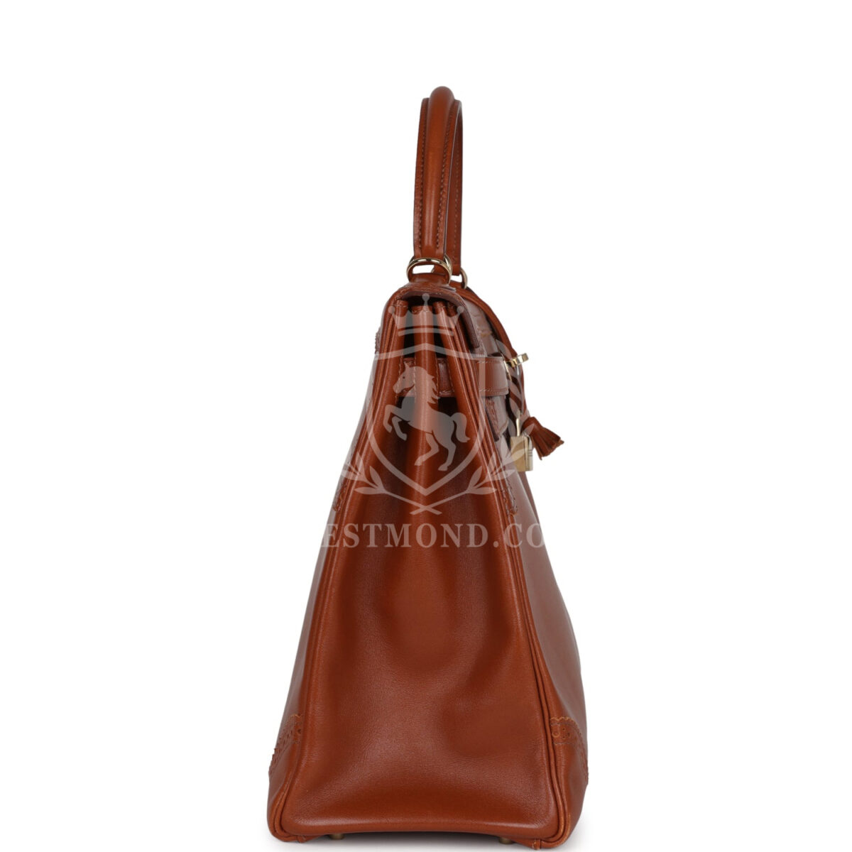 Hermes Ghillies Kelly Retourne 35 Fauve Tadelakt PBHW — изображение 3