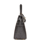 Hermes Special Order (HSS) Kelly Sellier 25 Gris Perle and Graphite Ostrich PBHW