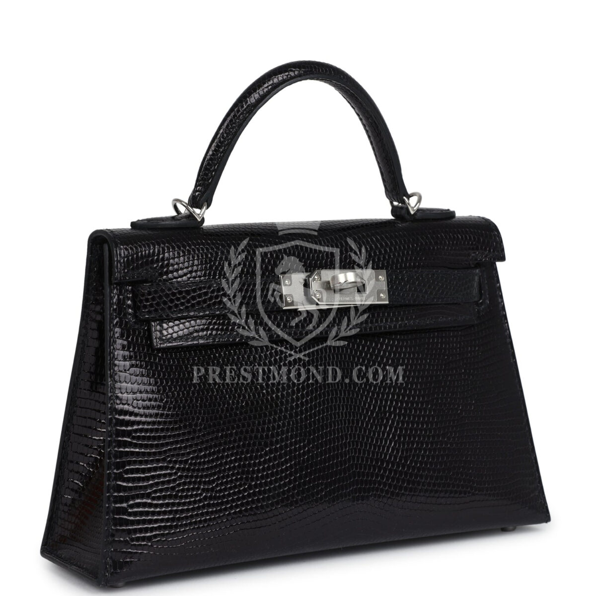 Hermes Kelly Sellier 20 Black Varanus Niloticus Lizard PHW — изображение 2