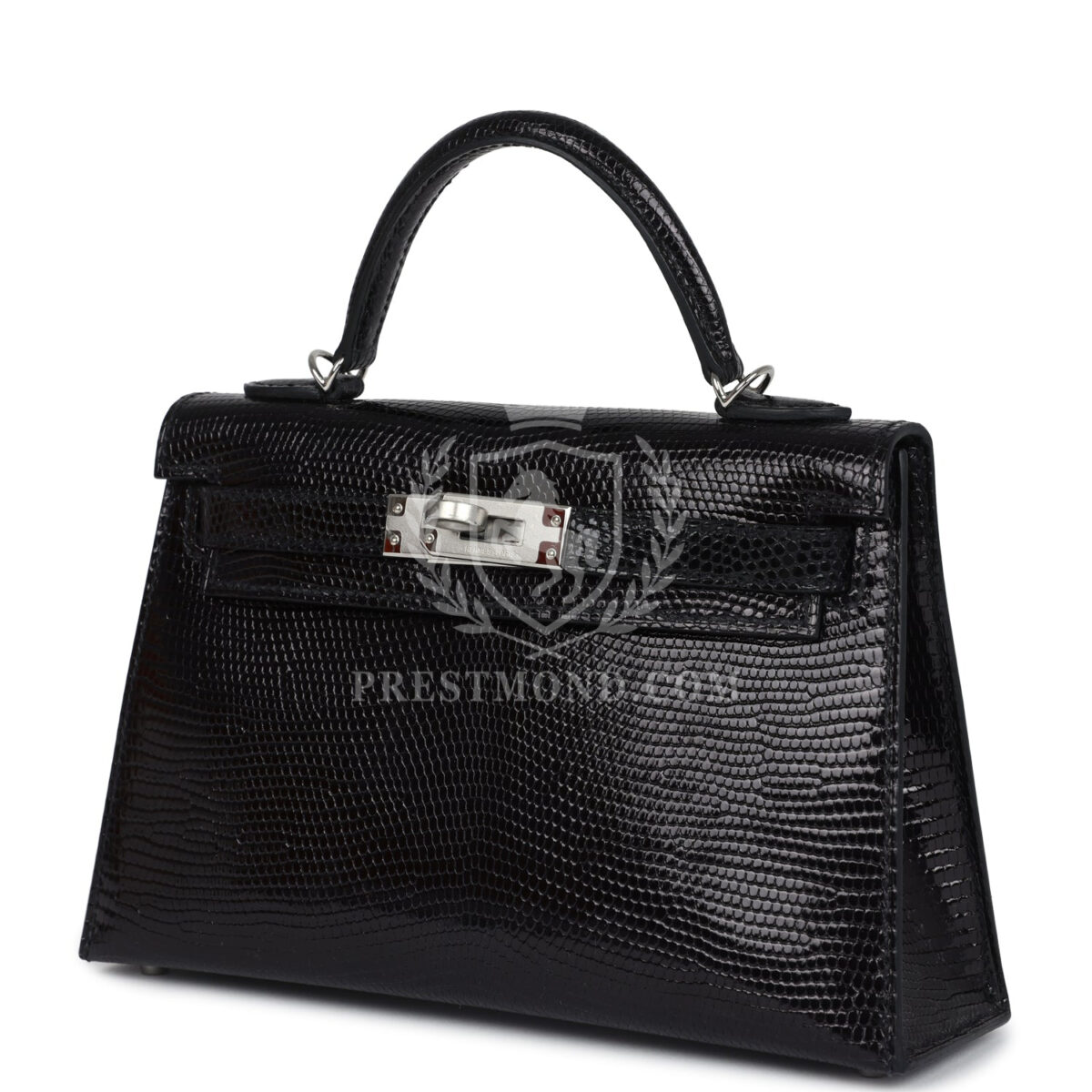 Hermes Kelly Sellier 20 Black Varanus Niloticus Lizard PHW — изображение 5