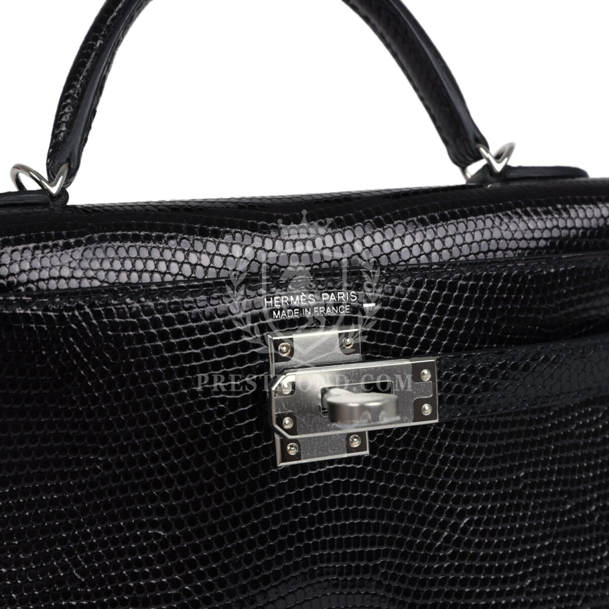 Hermes Kelly Sellier 20 Black Varanus Niloticus Lizard PHW — изображение 7