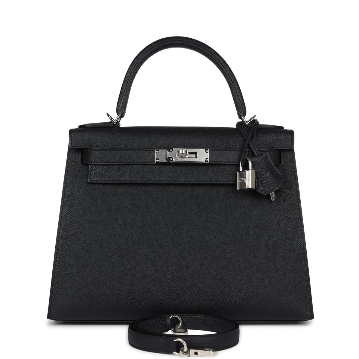 Hermes Kelly Sellier 28 Black Epsom PHW