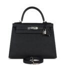 Hermes Kelly Sellier 28 Black Epsom PHW
