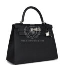 Hermes Kelly Sellier 28 Black Epsom PHW