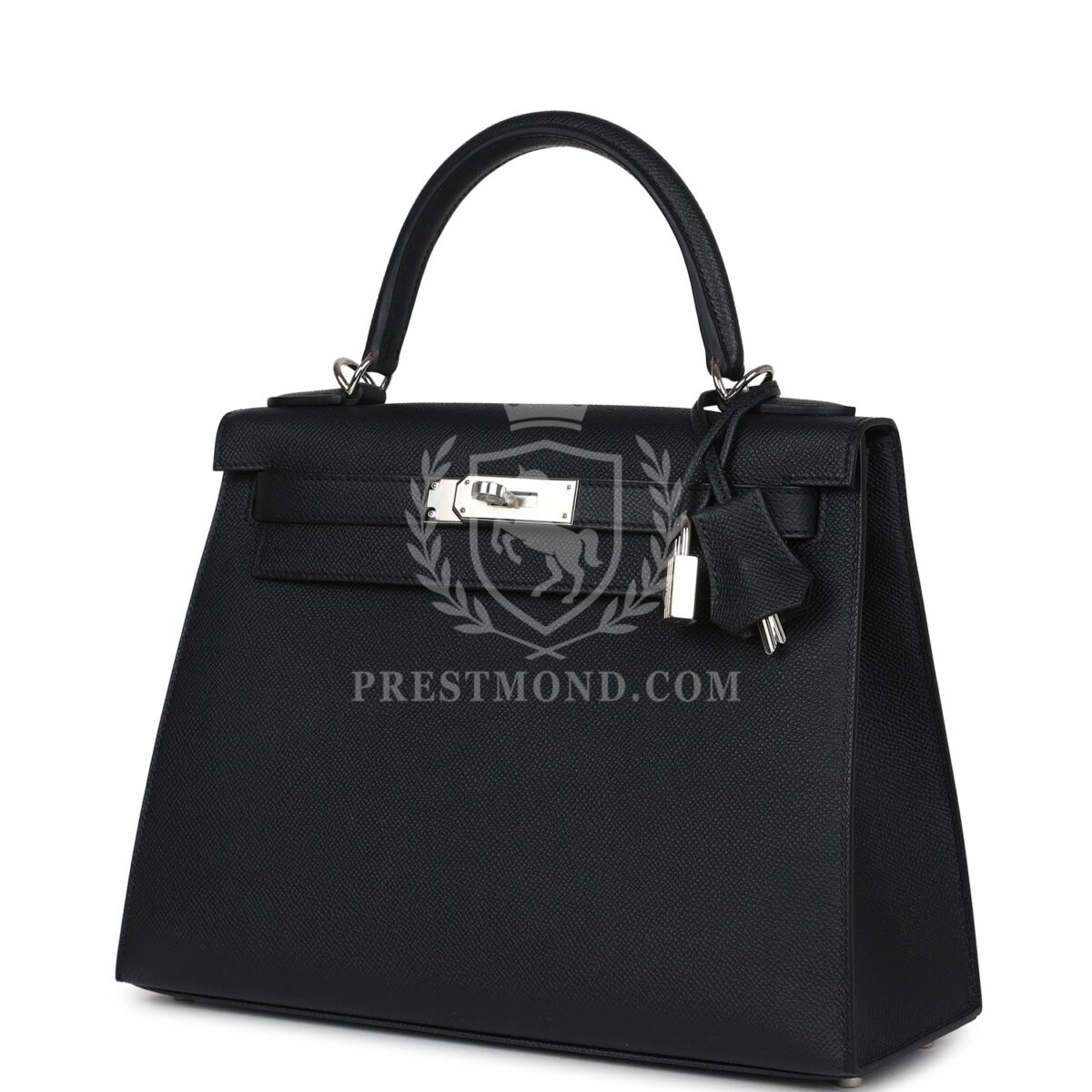 Hermes Kelly Sellier 28 Black Epsom PHW — изображение 3