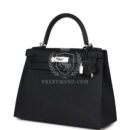 Hermes Kelly Sellier 28 Black Epsom PHW