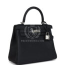 Hermes Kelly Retourne 25 Black Togo PHW