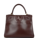 Vintage Hermes Kelly Retourne 28 Noisette Box GHW