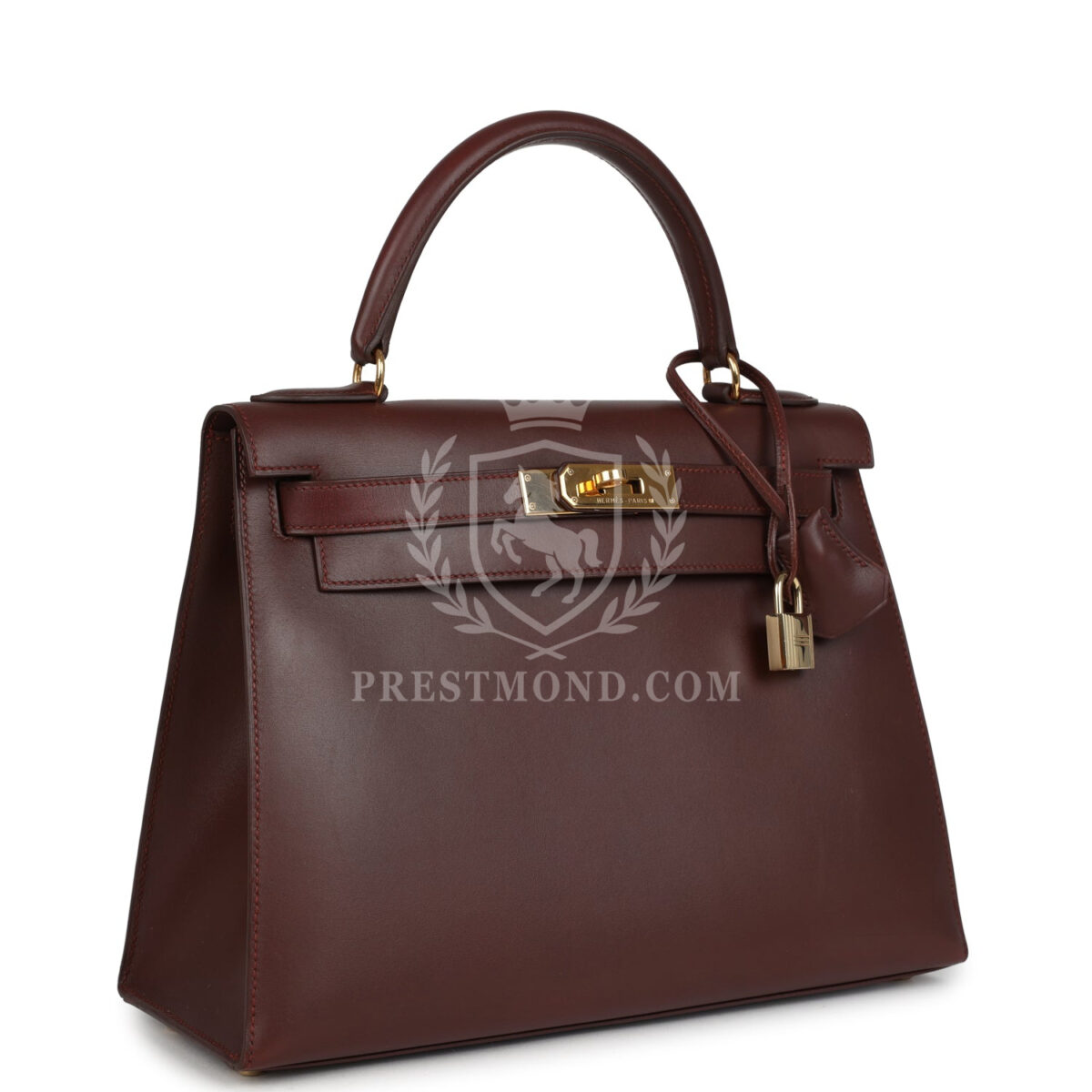 Vintage Hermes Kelly Sellier 28 Noisette Box GHW — изображение 2