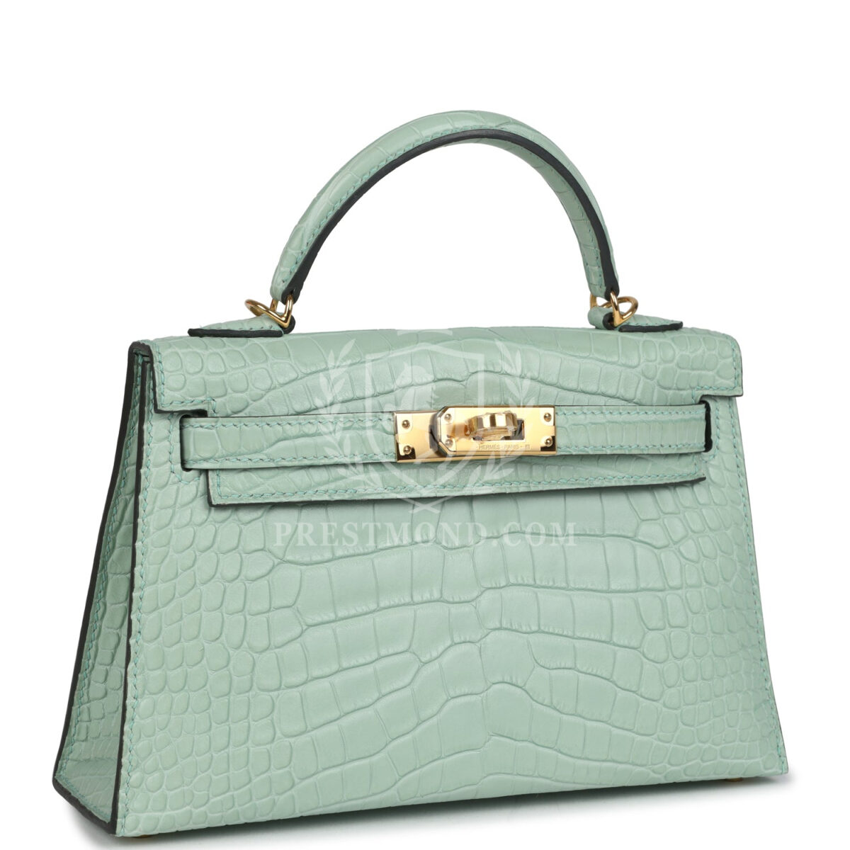 Hermes Kelly Sellier 20 Vert D'Eau Matte Alligator GHW — изображение 2