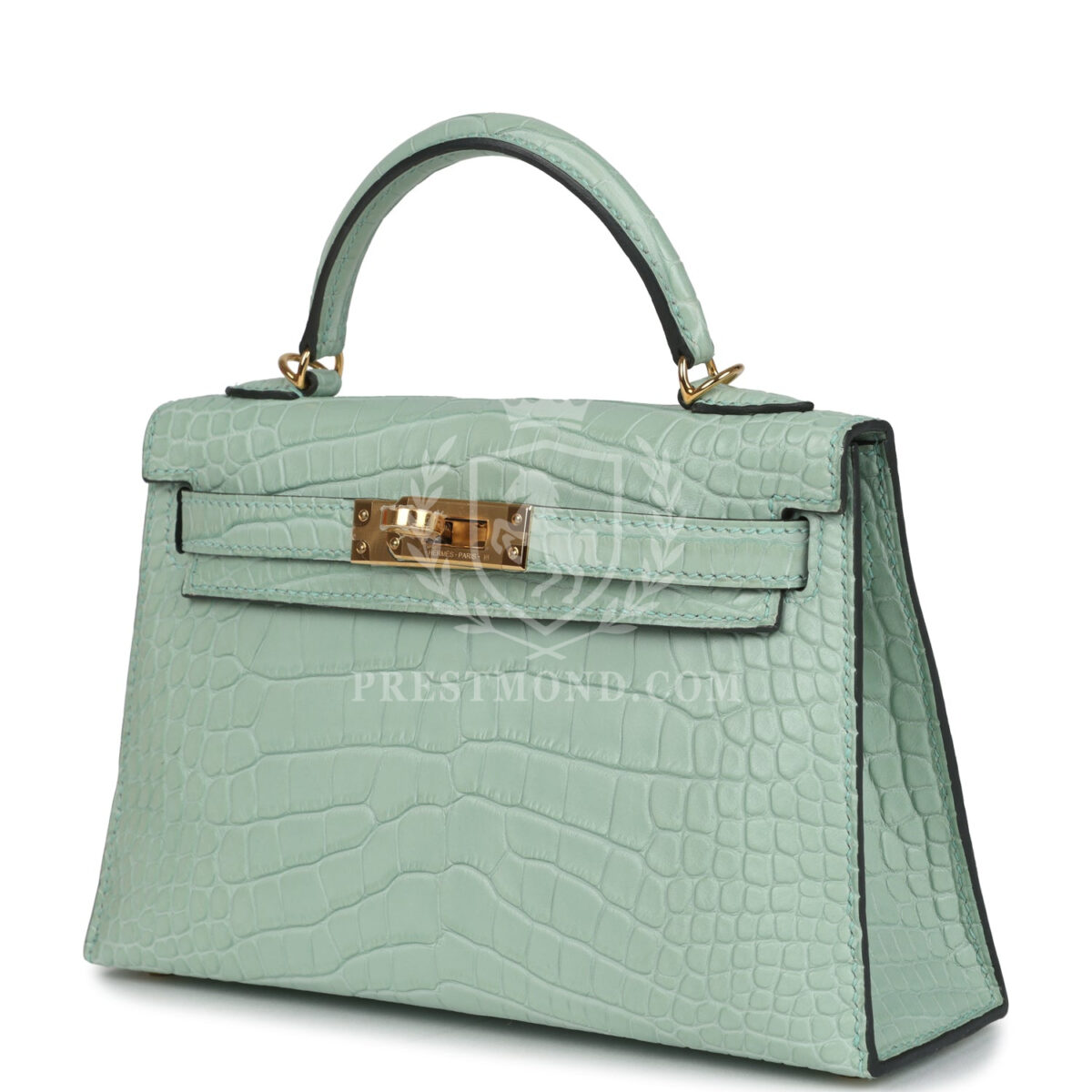 Hermes Kelly Sellier 20 Vert D'Eau Matte Alligator GHW — изображение 5