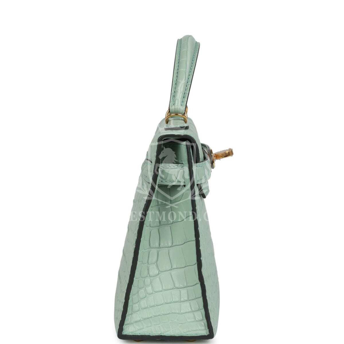 Hermes Kelly Sellier 20 Vert D'Eau Matte Alligator GHW — изображение 3