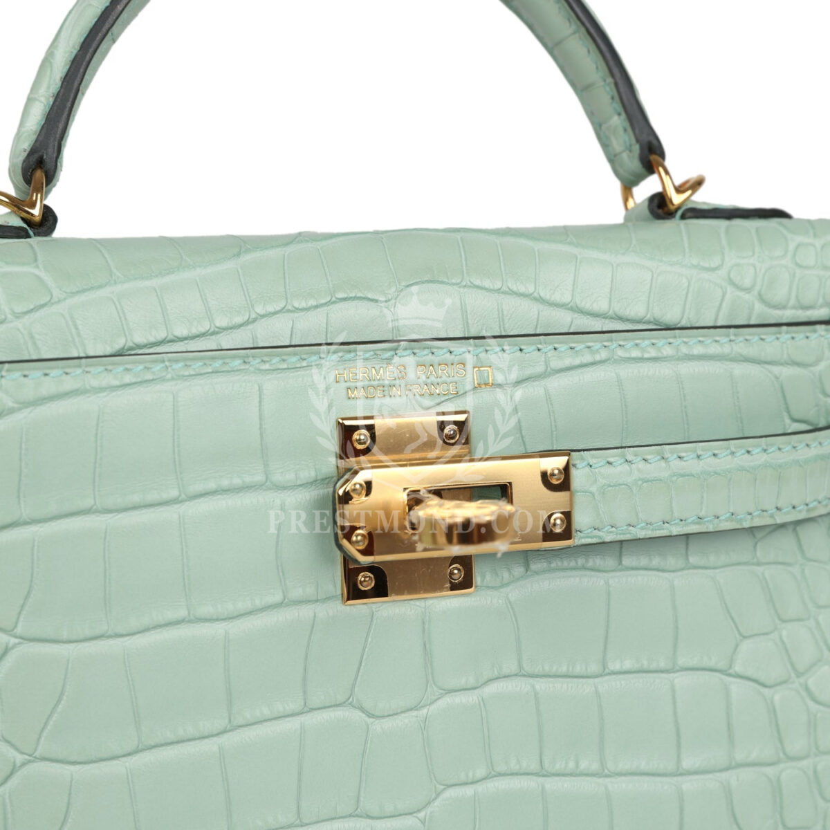Hermes Kelly Sellier 20 Vert D'Eau Matte Alligator GHW — изображение 7