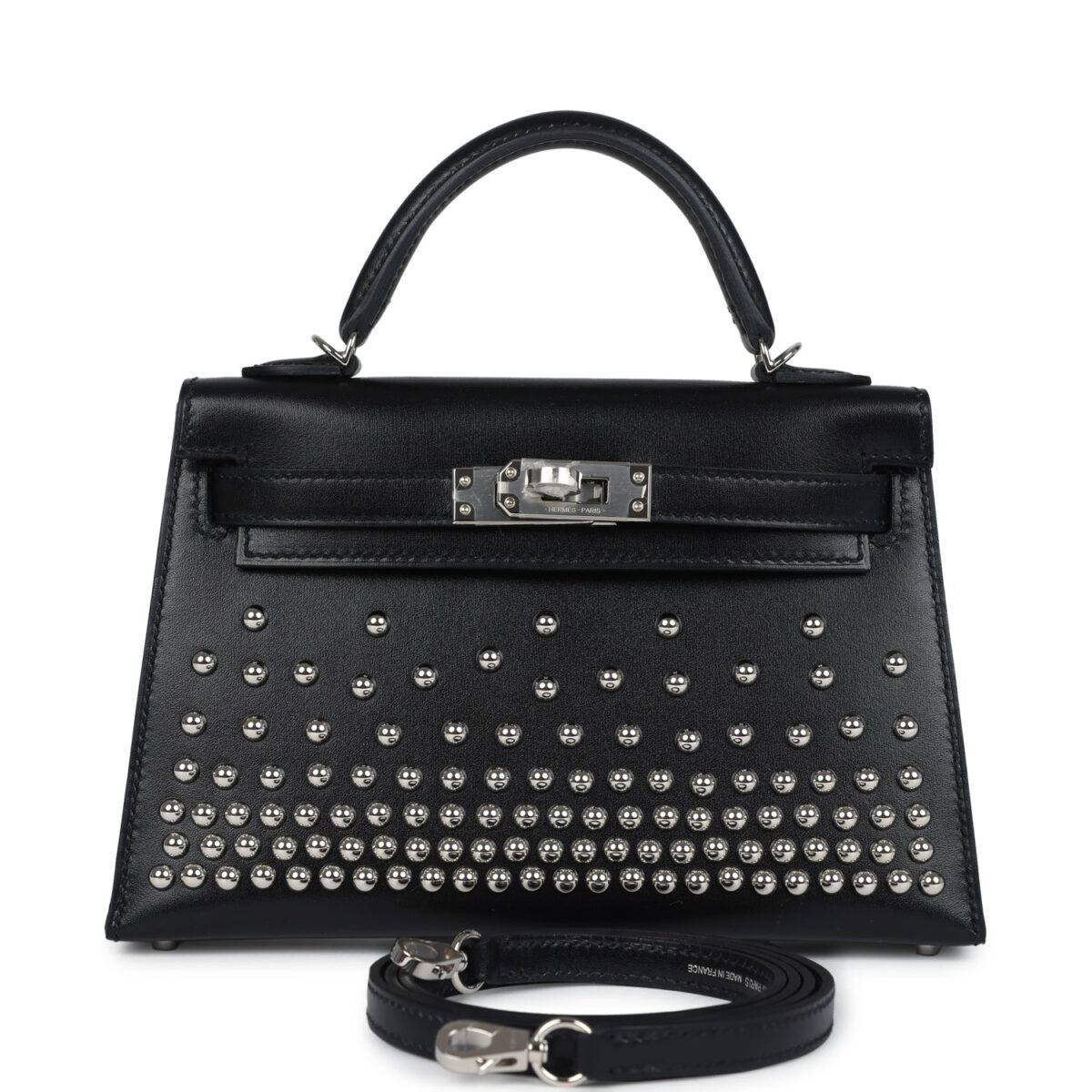 Hermes Kelly Sellier 20 Clouté Black Box PHW