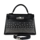 Hermes Kelly Sellier 20 Clouté Black Box PHW