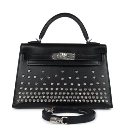 Hermes Kelly Sellier 20 Clouté Black Box PHW