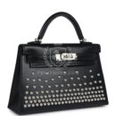 Hermes Kelly Sellier 20 Clouté Black Box PHW