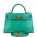 Hermes Kelly Sellier 20 Vert Jade Shiny Alligator GHW