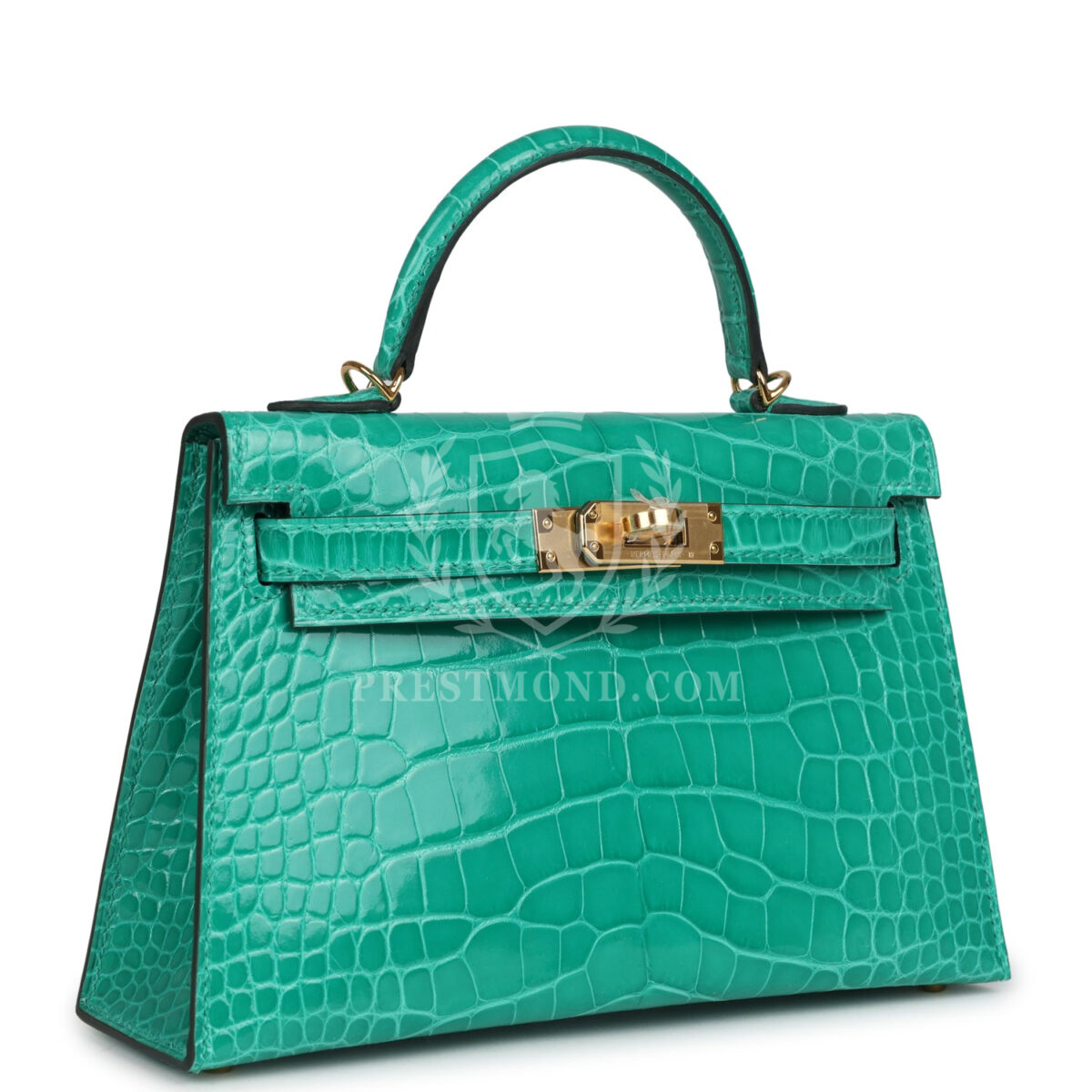 Hermes Kelly Sellier 20 Vert Jade Shiny Alligator GHW — изображение 2