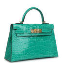 Hermes Kelly Sellier 20 Vert Jade Shiny Alligator GHW
