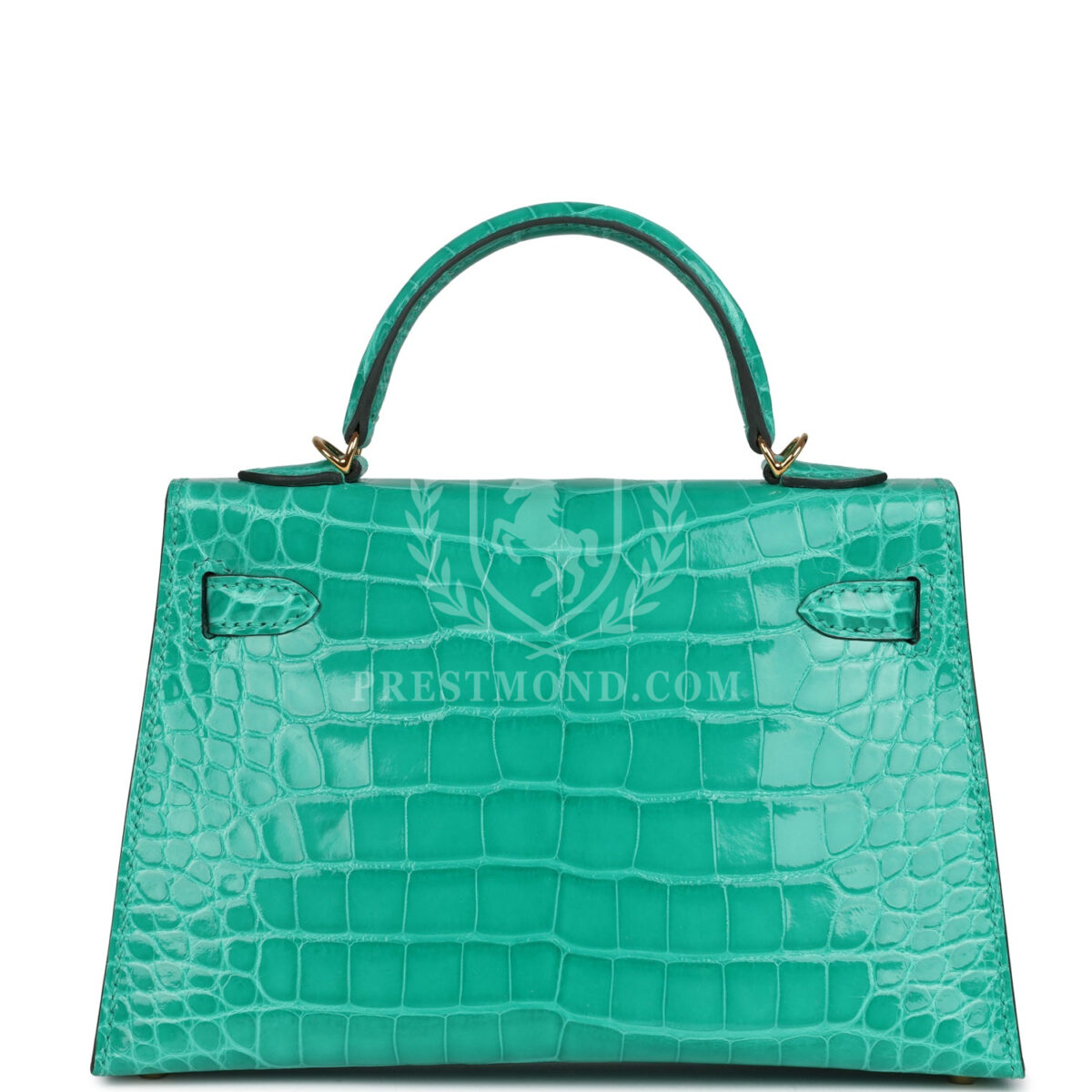 Hermes Kelly Sellier 20 Vert Jade Shiny Alligator GHW — изображение 5
