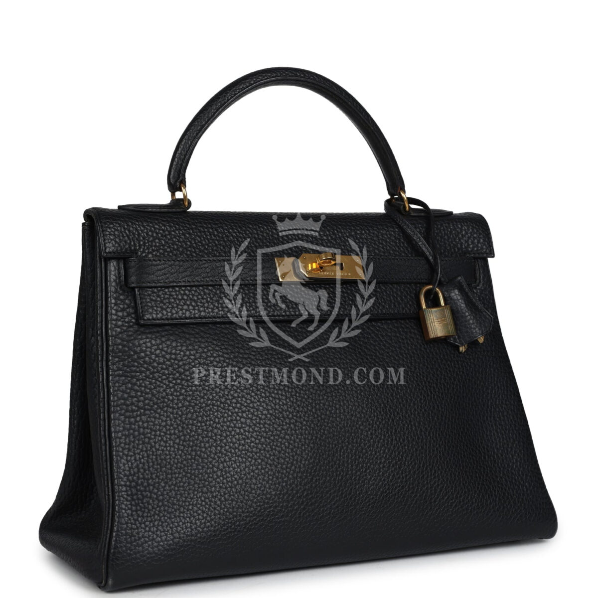 Vintage Hermes Kelly Retourne 32 Black Ardennes GHW — изображение 2