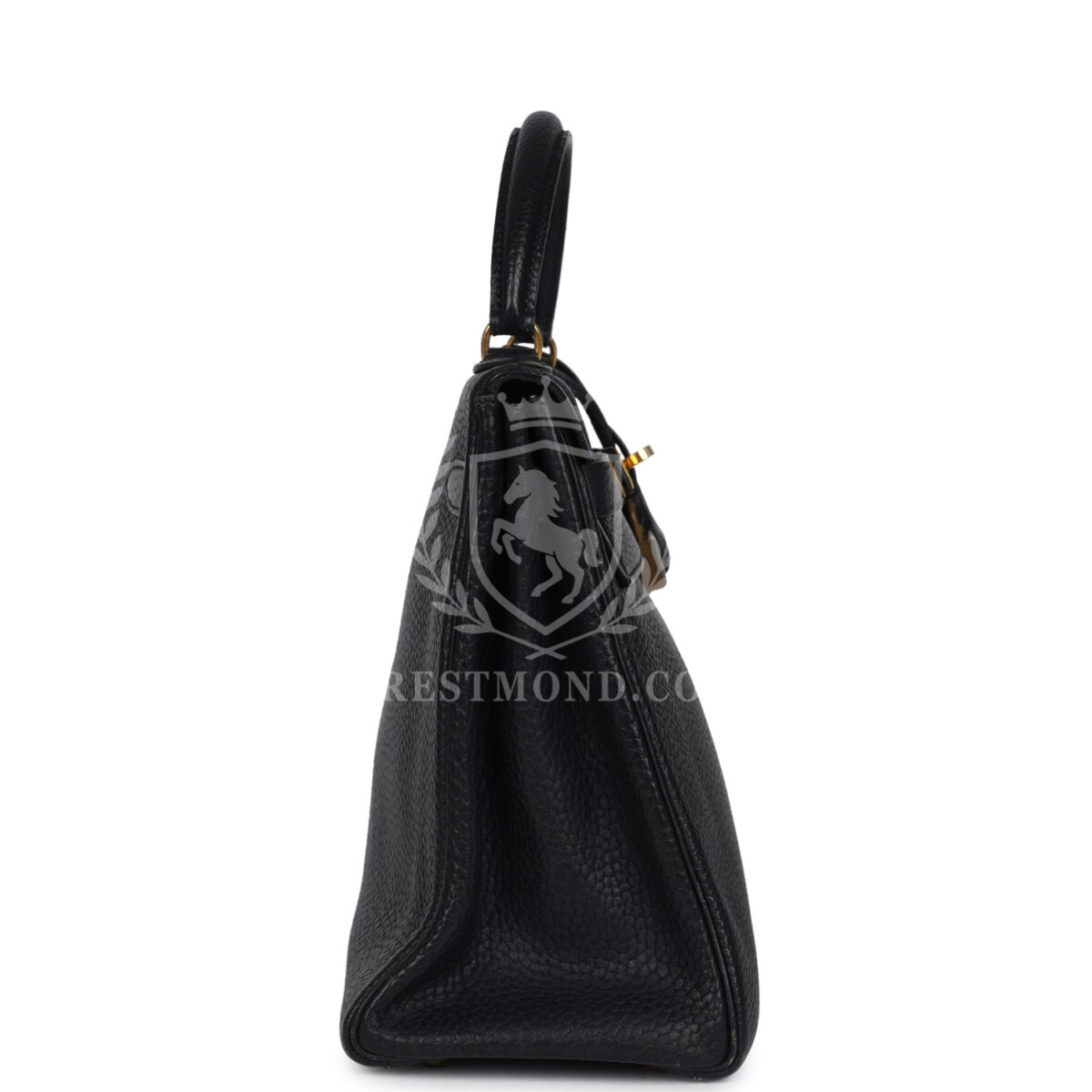 Vintage Hermes Kelly Retourne 32 Black Ardennes GHW — изображение 3