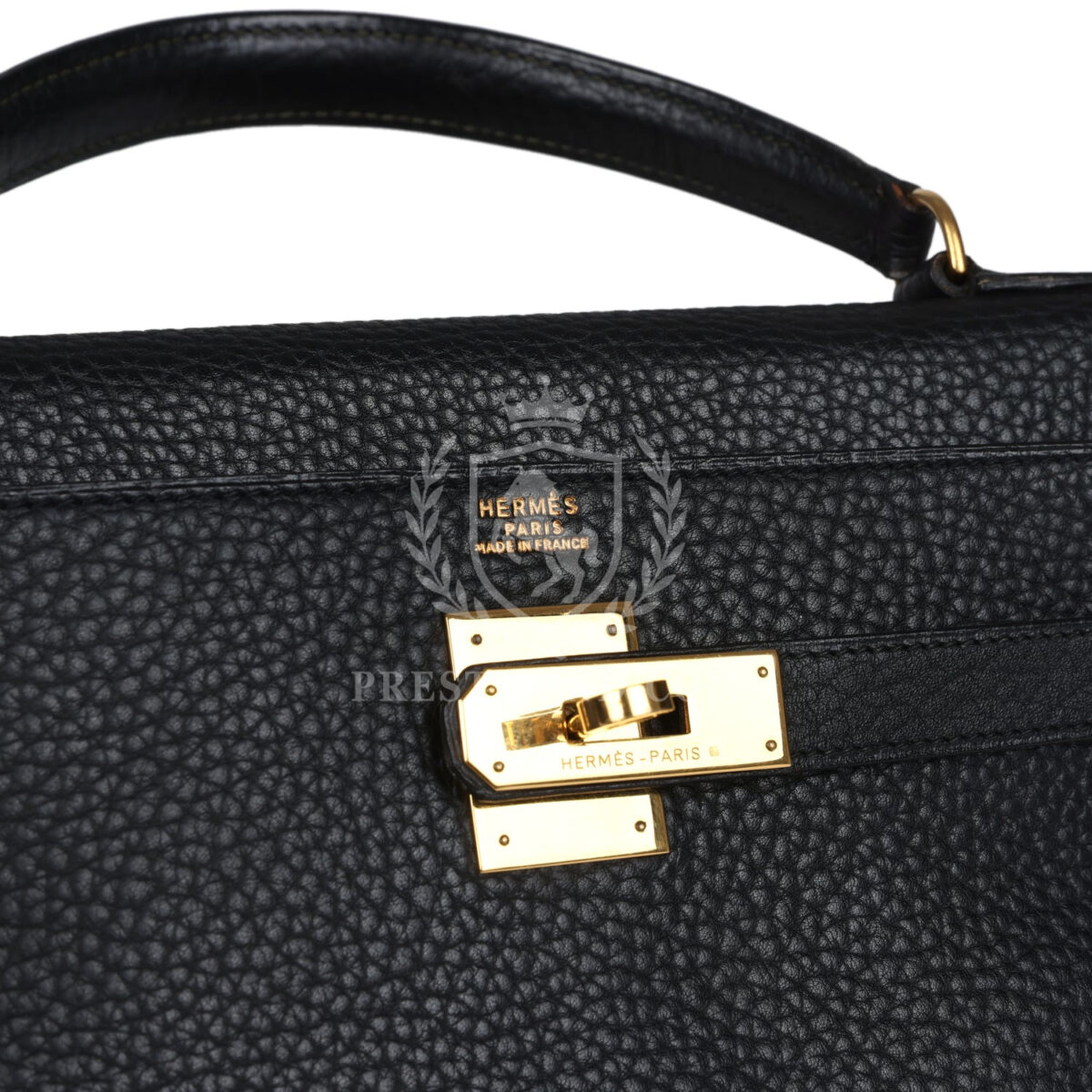 Vintage Hermes Kelly Retourne 32 Black Ardennes GHW — изображение 7