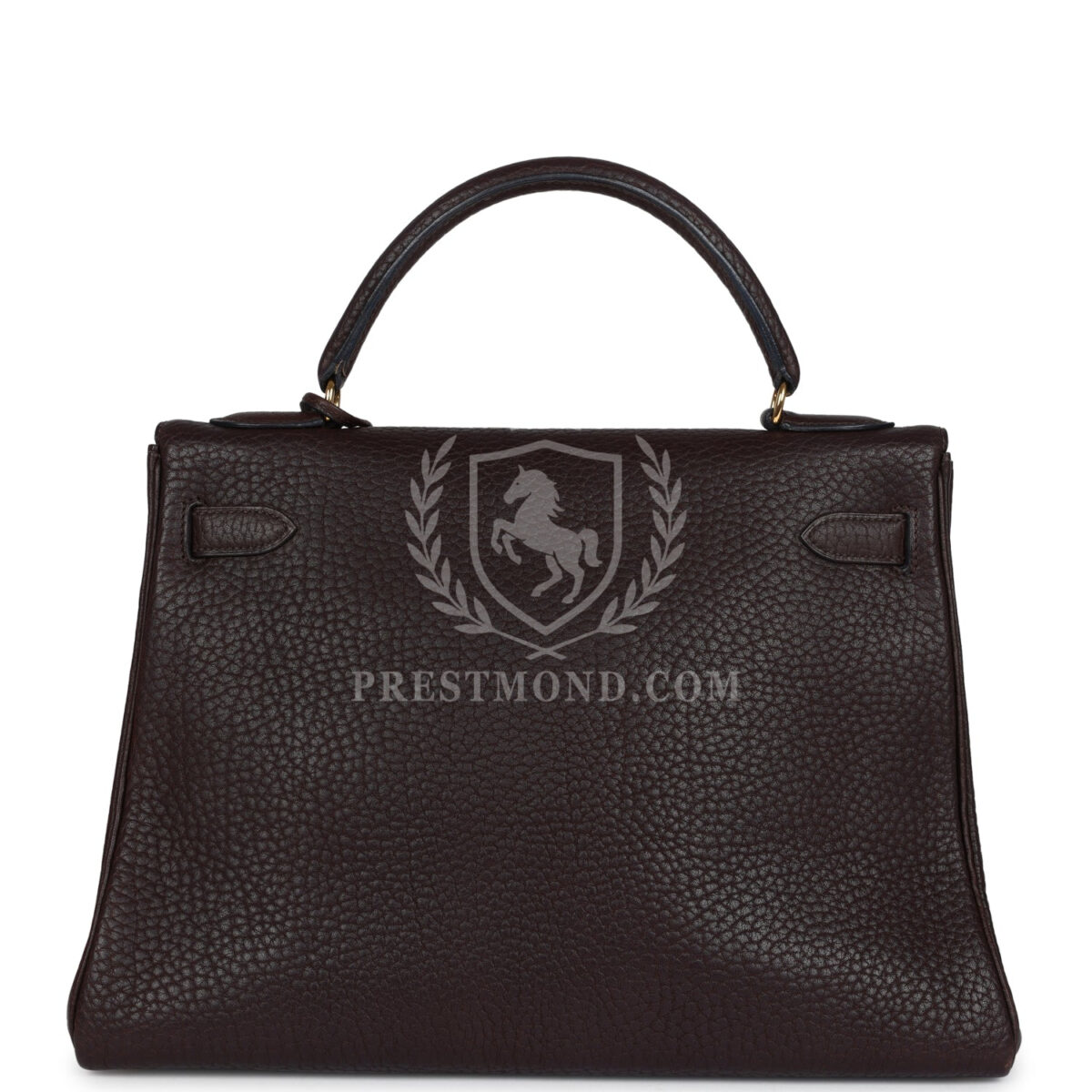 Vintage Hermes Kelly Retourne 32 Marron Fonce Fjord GHW — изображение 4