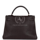 Vintage Hermes Kelly Retourne 32 Marron Fonce Fjord GHW