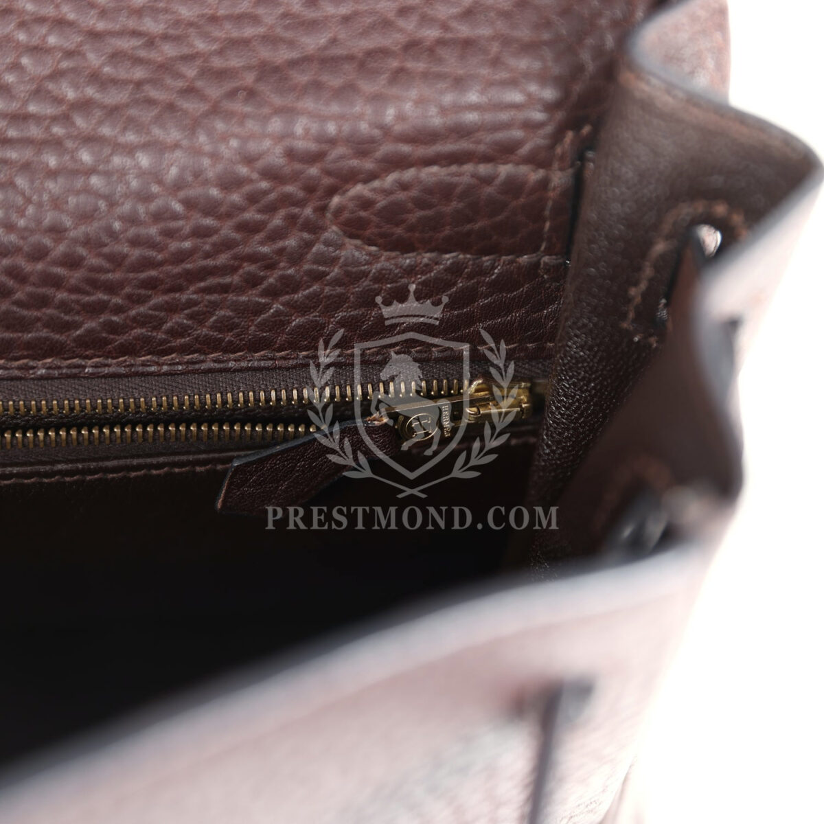 Vintage Hermes Kelly Retourne 32 Marron Fonce Fjord GHW — изображение 9