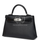 Hermes Kelly Sellier 20 Black Madame and Shiny Varanus Lizard Touch PHW