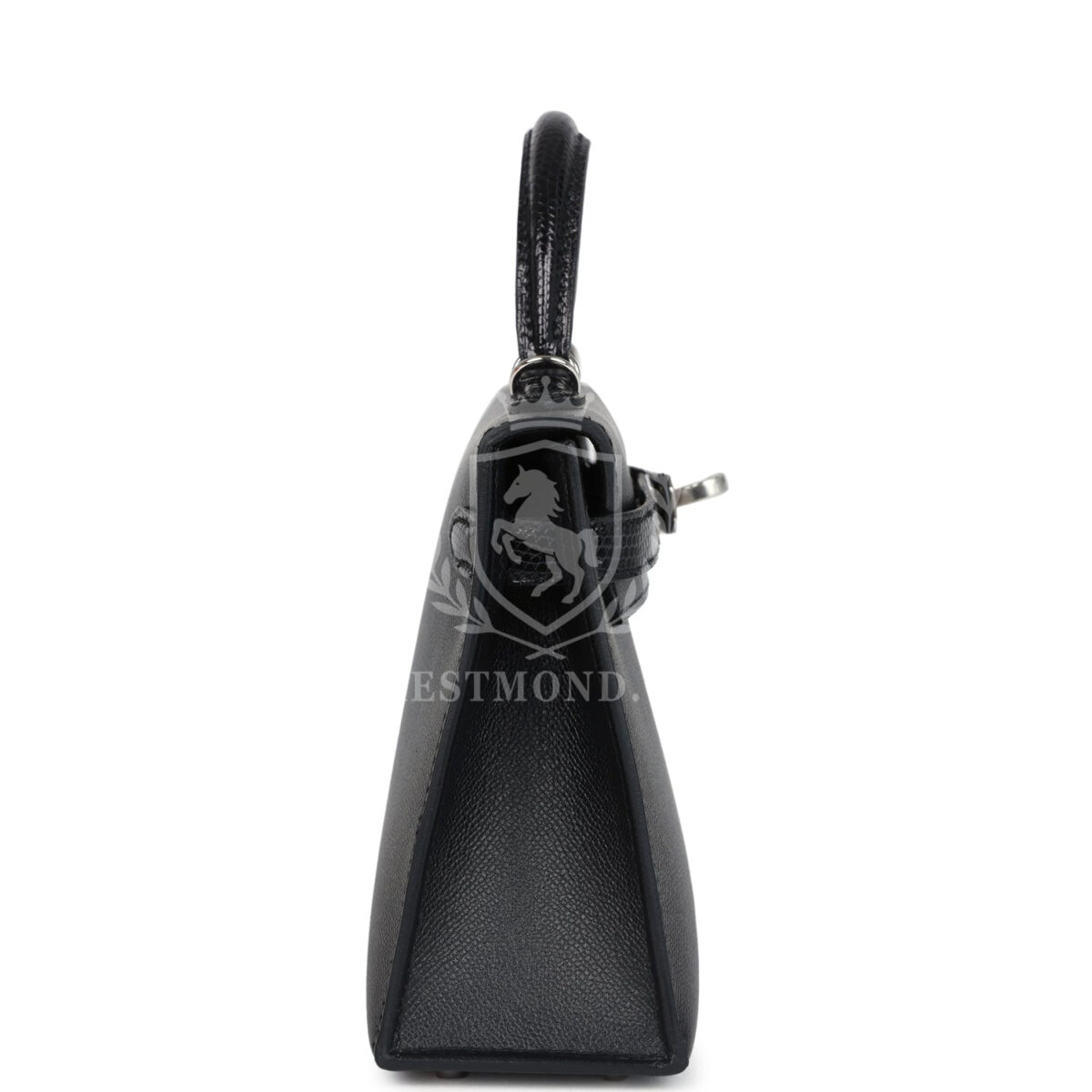 Hermes Kelly Sellier 20 Black Madame and Shiny Varanus Lizard Touch PHW — изображение 3