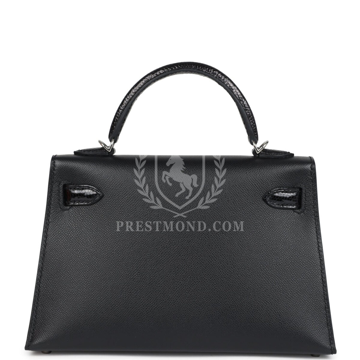 Hermes Kelly Sellier 20 Black Madame and Shiny Varanus Lizard Touch PHW — изображение 4