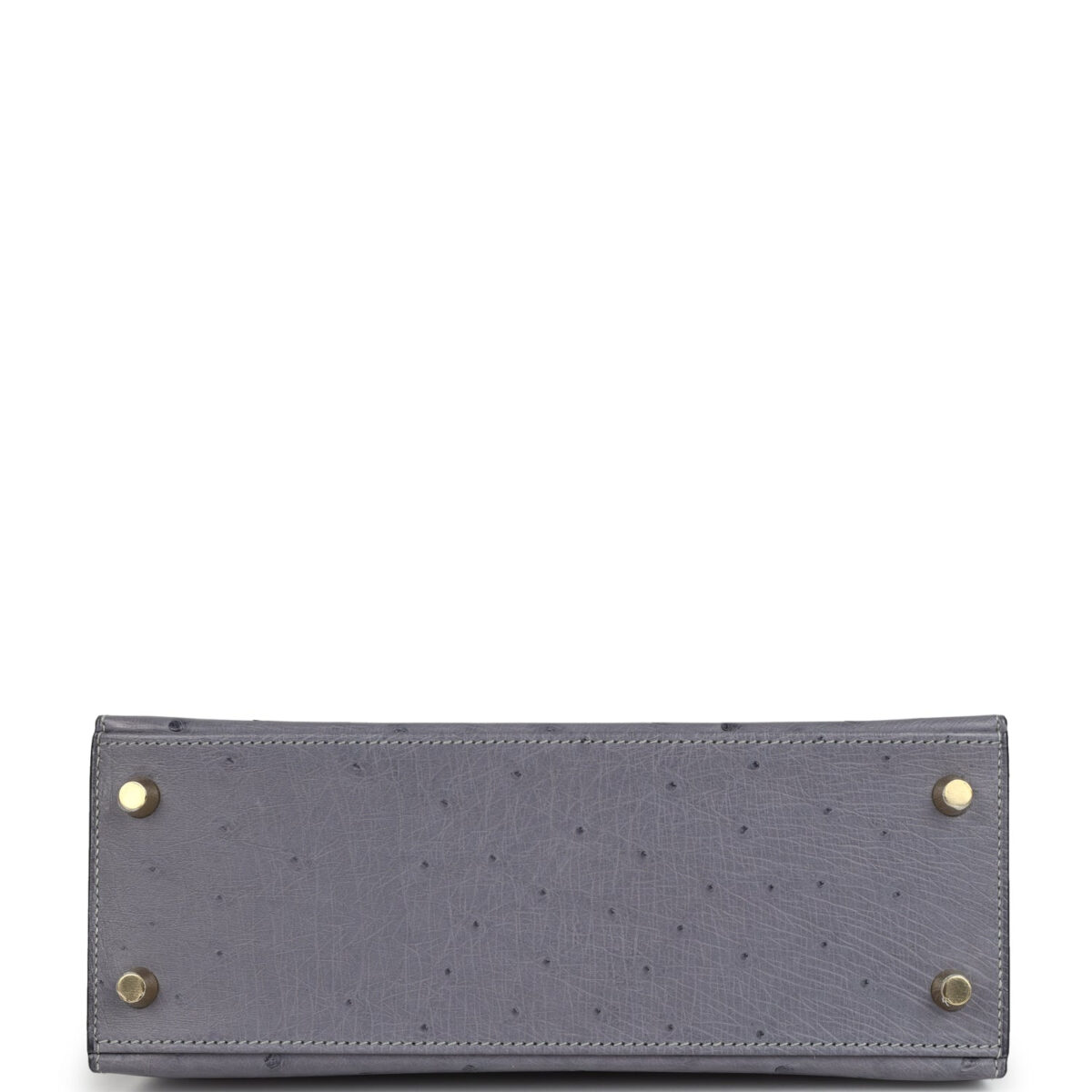 Hermes Special Order (HSS) Kelly Sellier 25 Gris Agate and Bleu Iris Ostrich Brushed GHW — изображение 6