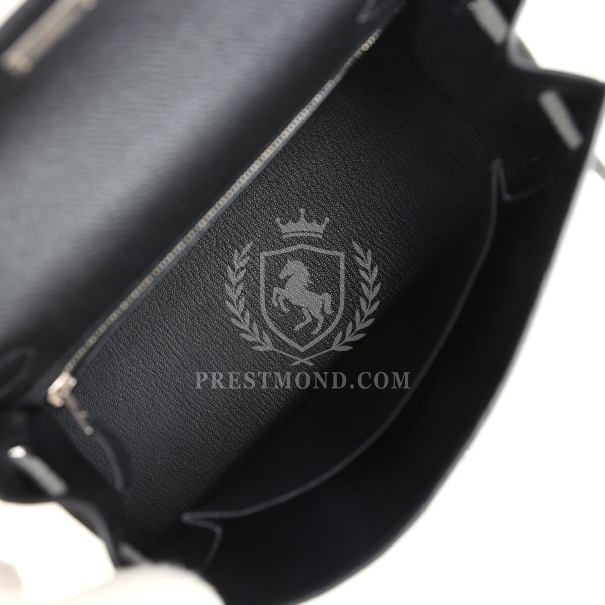 Hermes Special Order (HSS) Kelly Sellier 25 Black and Gris Mouette Epsom Brushed GHW — изображение 8