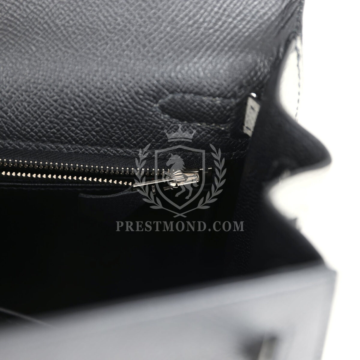 Hermes Special Order (HSS) Kelly Sellier 25 Black and Gris Mouette Epsom Brushed GHW — изображение 9