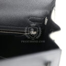 Hermes Special Order (HSS) Kelly Sellier 25 Black and Gris Mouette Epsom Brushed GHW
