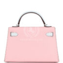 Hermes Special Order (HSS) Kelly Sellier 20 Rose Sakura and Bleu Brume Chevre PHW