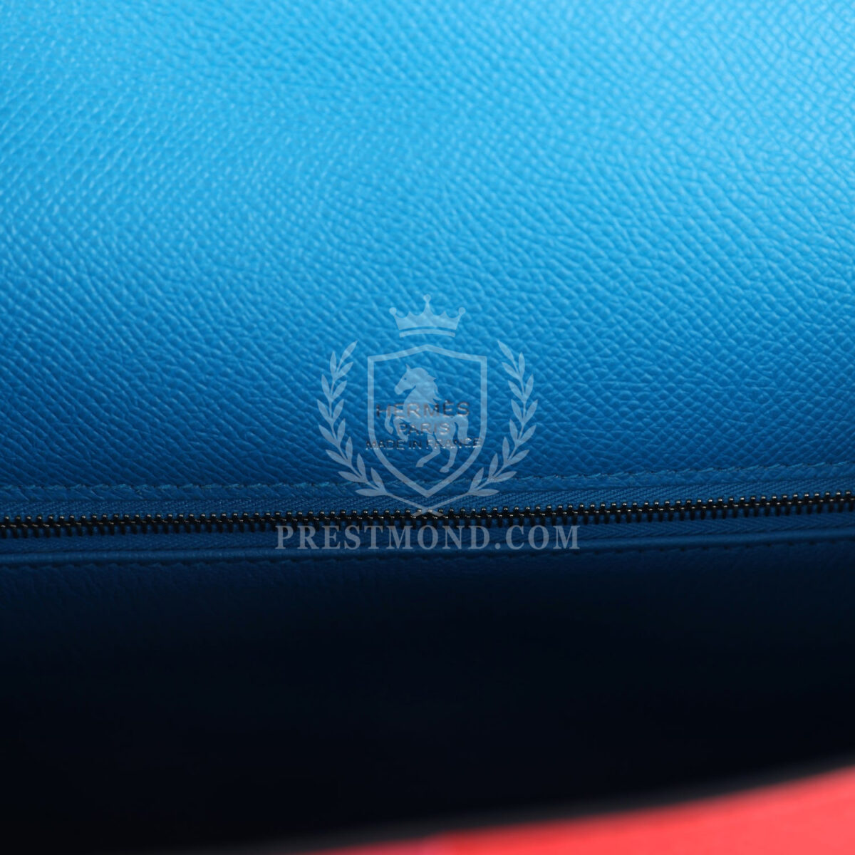 Hermes Kelly Sellier 28 Casaque Rouge De Coeur, Rose Extreme and Bleu Zanzibar Epsom PHW — изображение 7