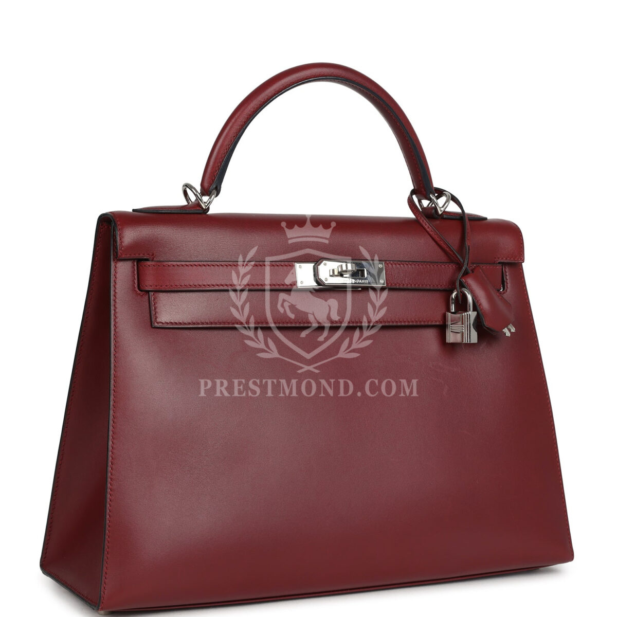 Vintage Hermes Kelly Sellier 32 Rouge H Box PHW — изображение 2