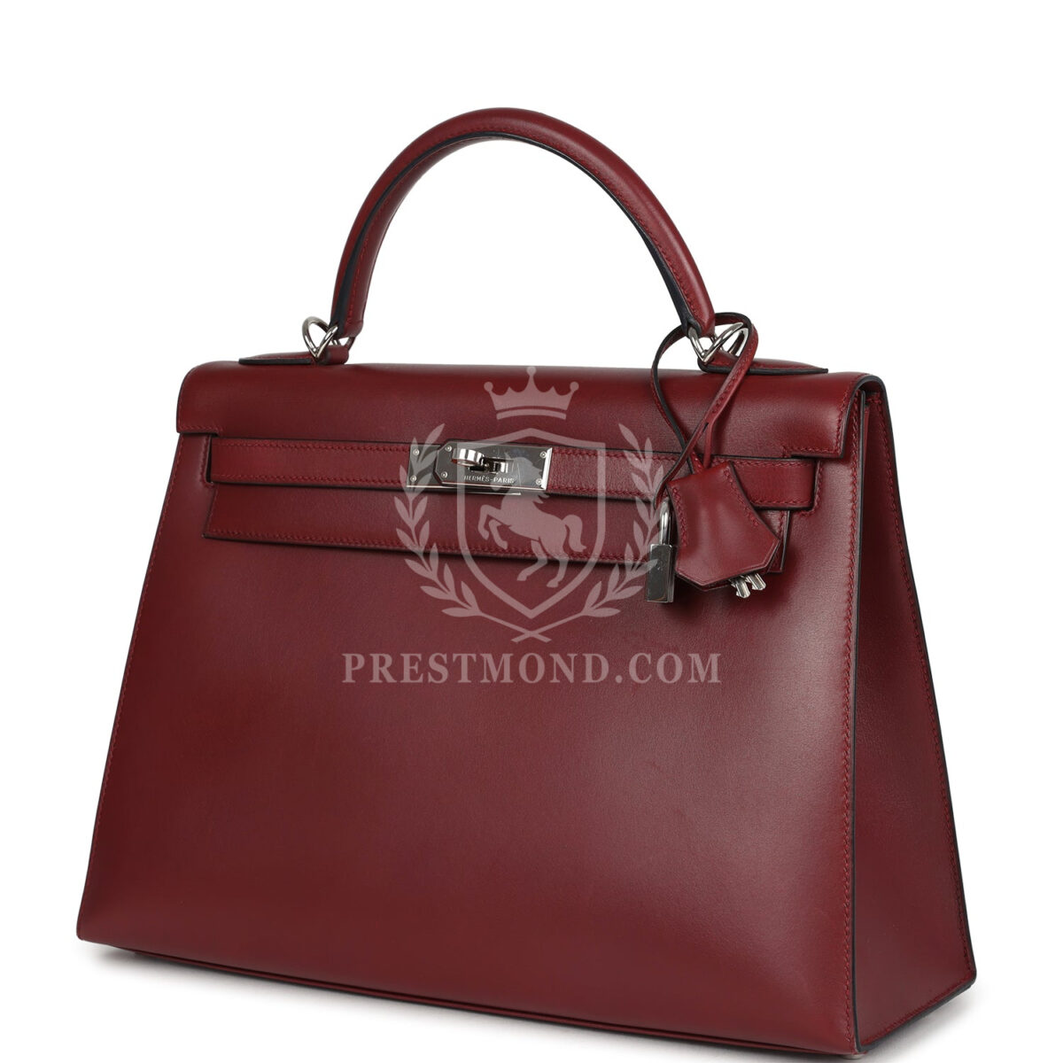 Vintage Hermes Kelly Sellier 32 Rouge H Box PHW — изображение 5