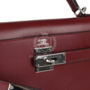 Vintage Hermes Kelly Sellier 32 Rouge H Box PHW